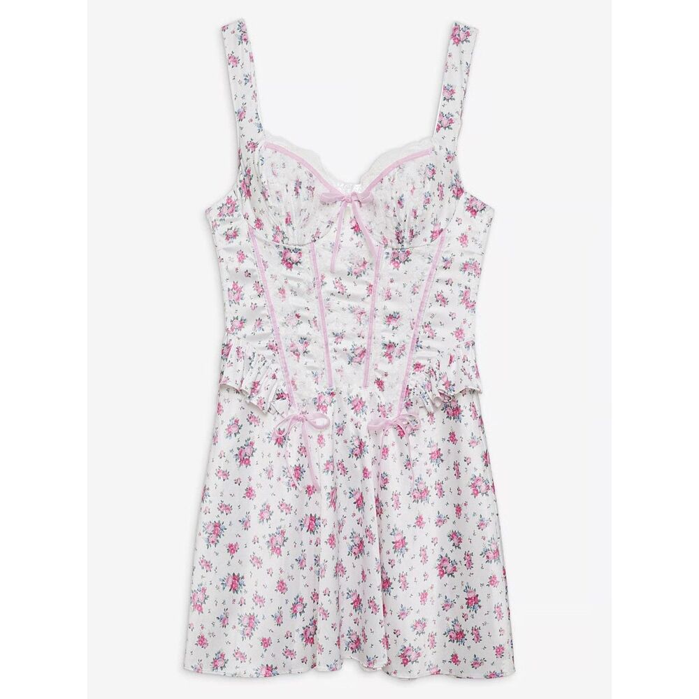 FOR LOVE & LEMONS Ditsy Floral Slip Dress | Medium | NWT | Amore White